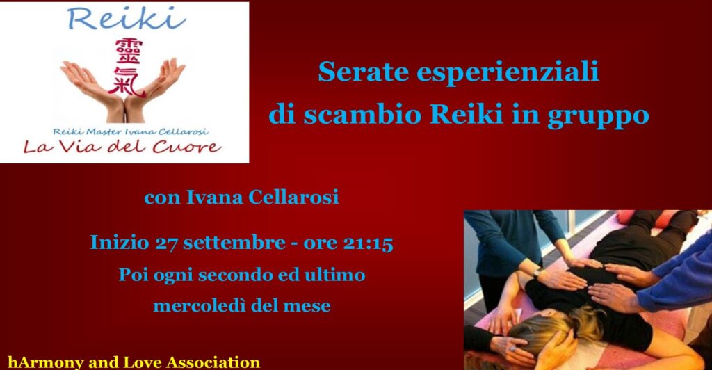 serate esperienziali di scambio reiki in gruppo